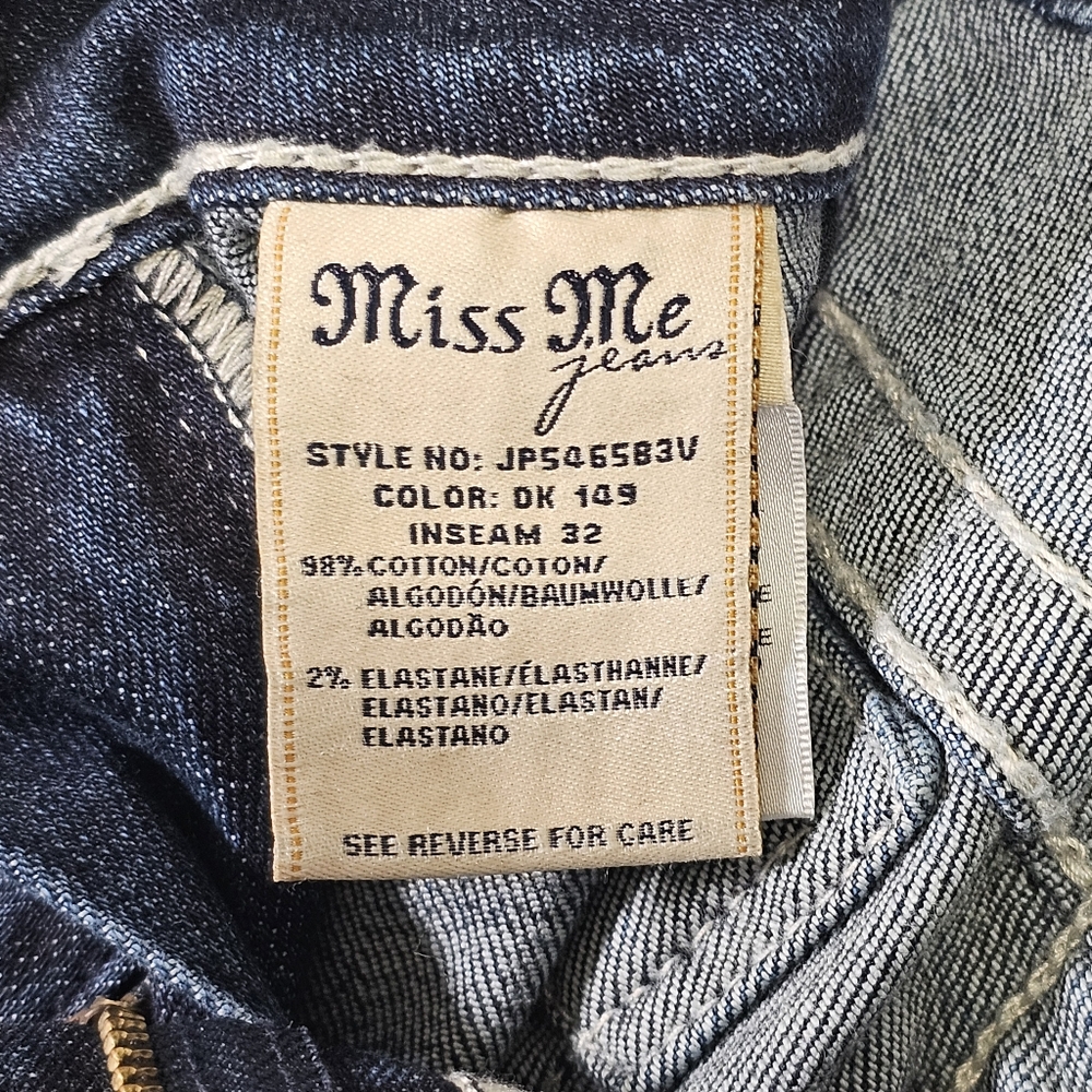 Miss Me Bootcut Dark Wash Denim Jeans Women's 29 Distressed Western Rock Boot‎ - Picture 4 of 11